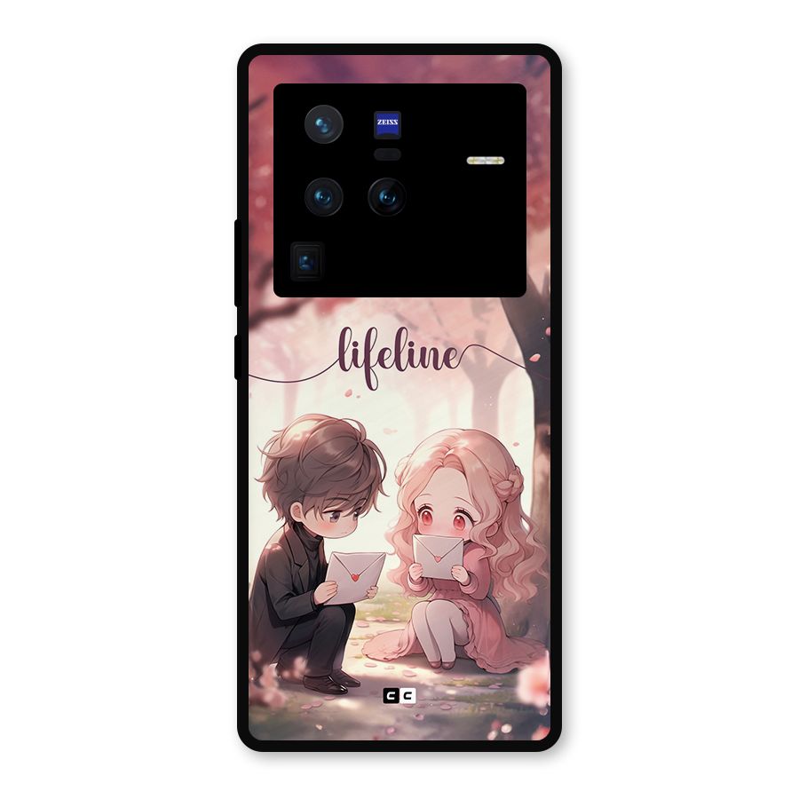 Cute Anime Couple Metal Back Case for Vivo X80 Pro