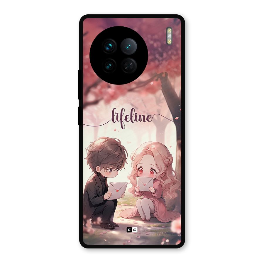 Cute Anime Couple Metal Back Case for Vivo X90