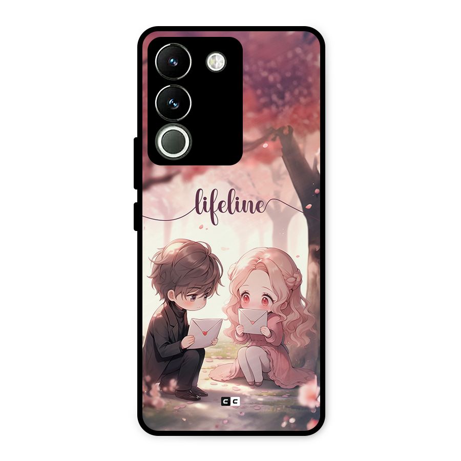 Cute Anime Couple Metal Back Case for Vivo Y200