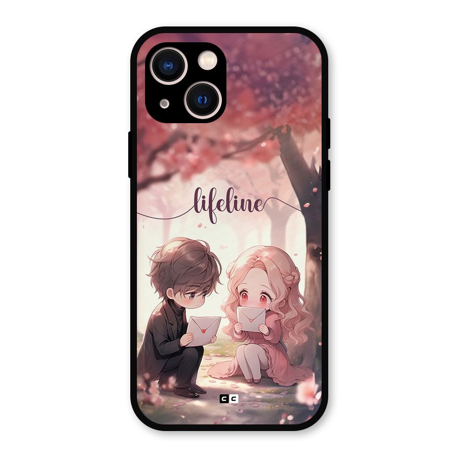 Cute Anime Couple Metal Back Case for iPhone 13