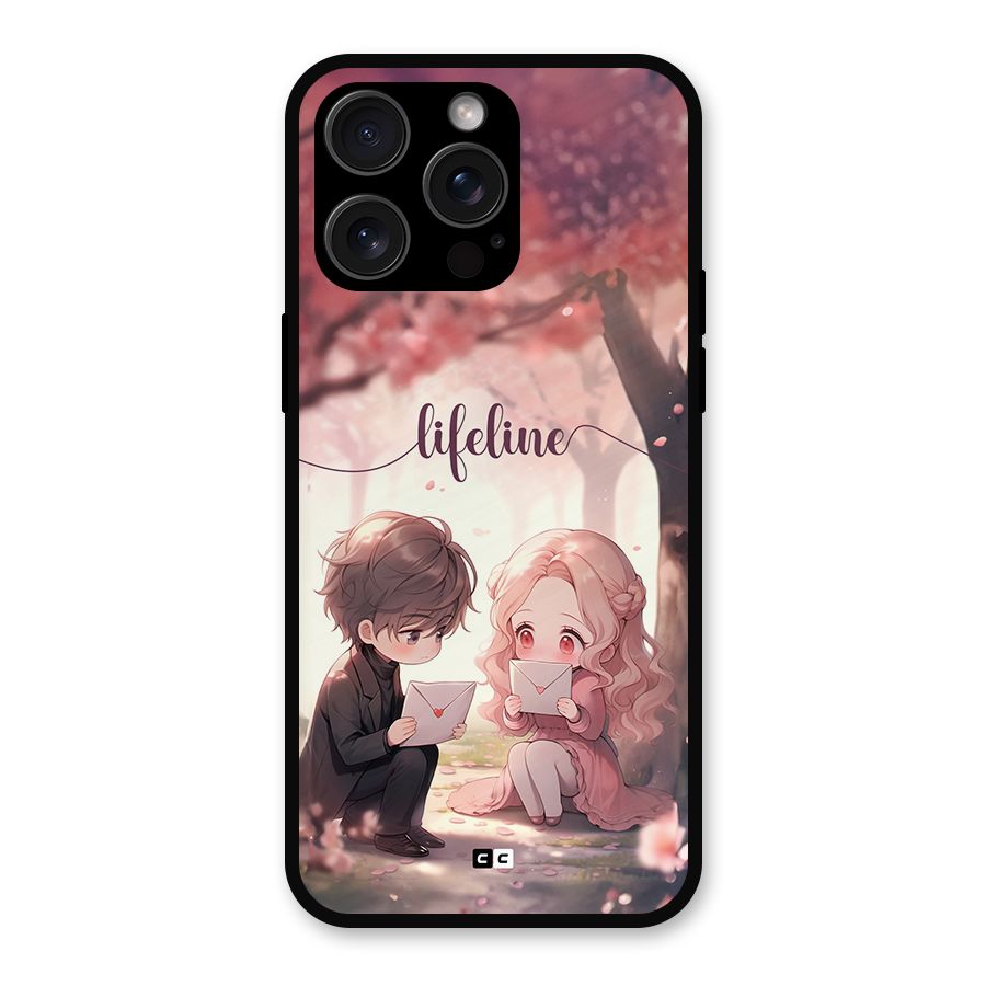 Cute Anime Couple Metal Back Case for iPhone 15 Pro Max