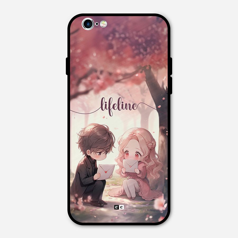 Cute Anime Couple Metal Back Case for iPhone 6 6s