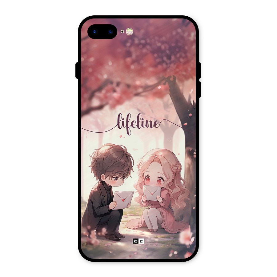 Cute Anime Couple Metal Back Case for iPhone 8 Plus