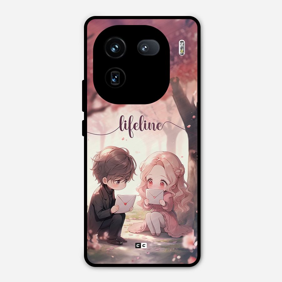 Cute Anime Couple Metal Back Case for iQOO 12
