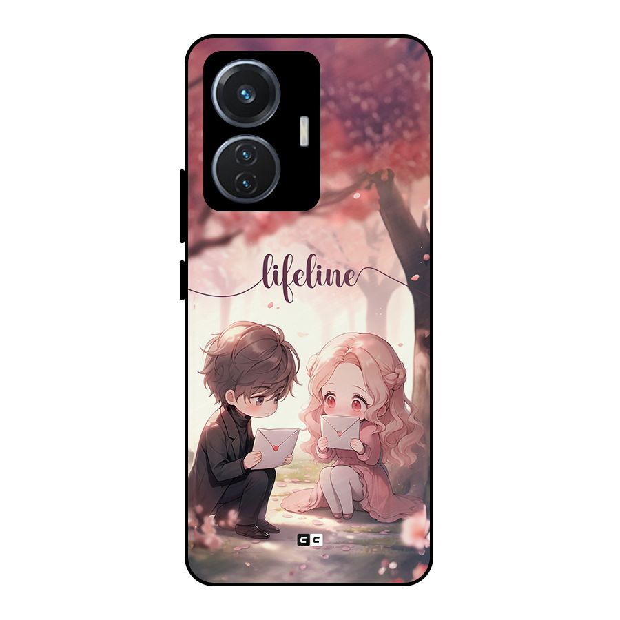 Cute Anime Couple Metal Back Case for iQOO Z6 44W
