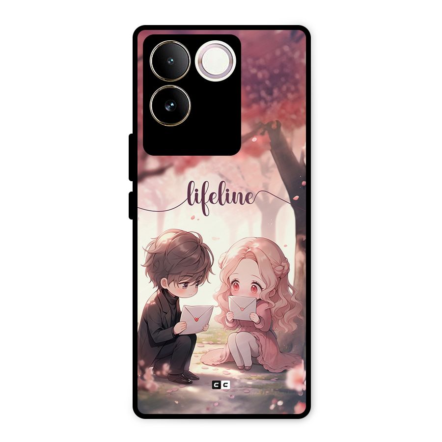 Cute Anime Couple Metal Back Case for iQOO Z7 Pro