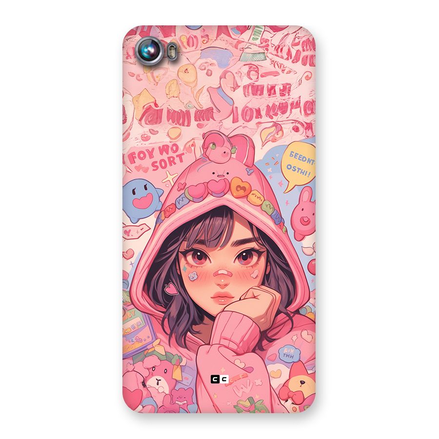 Cute Anime Girl Back Case for Canvas Fire 4 (A107)