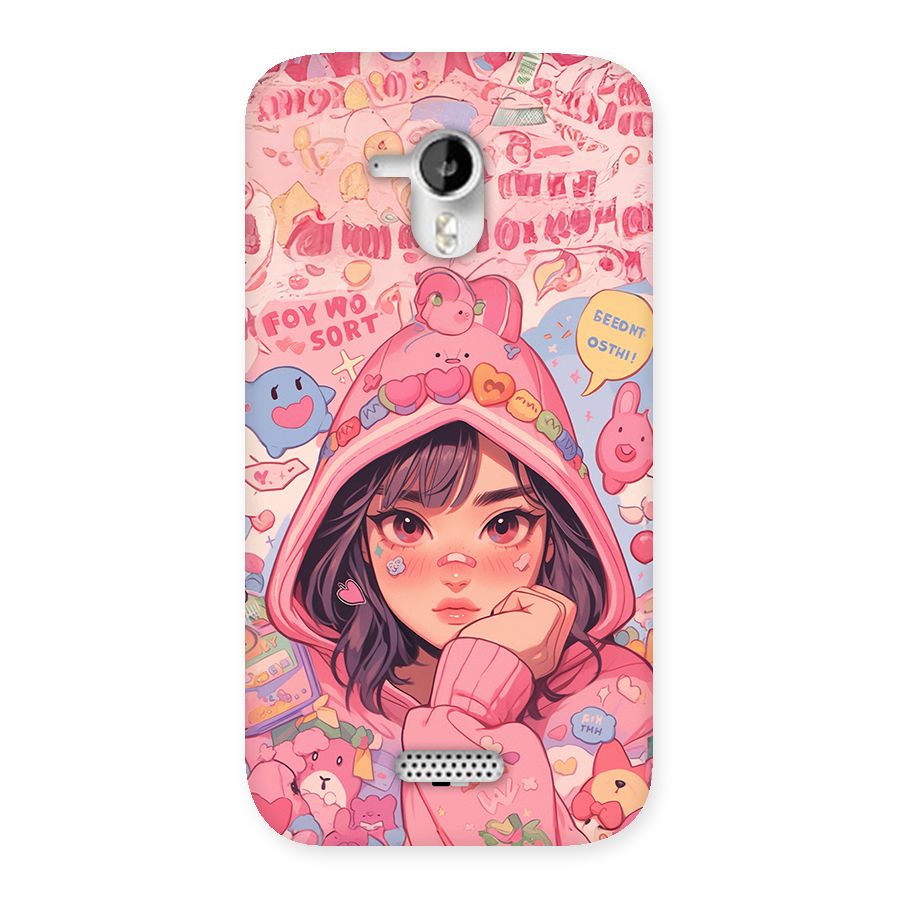 Cute Anime Girl Back Case for Canvas HD A116