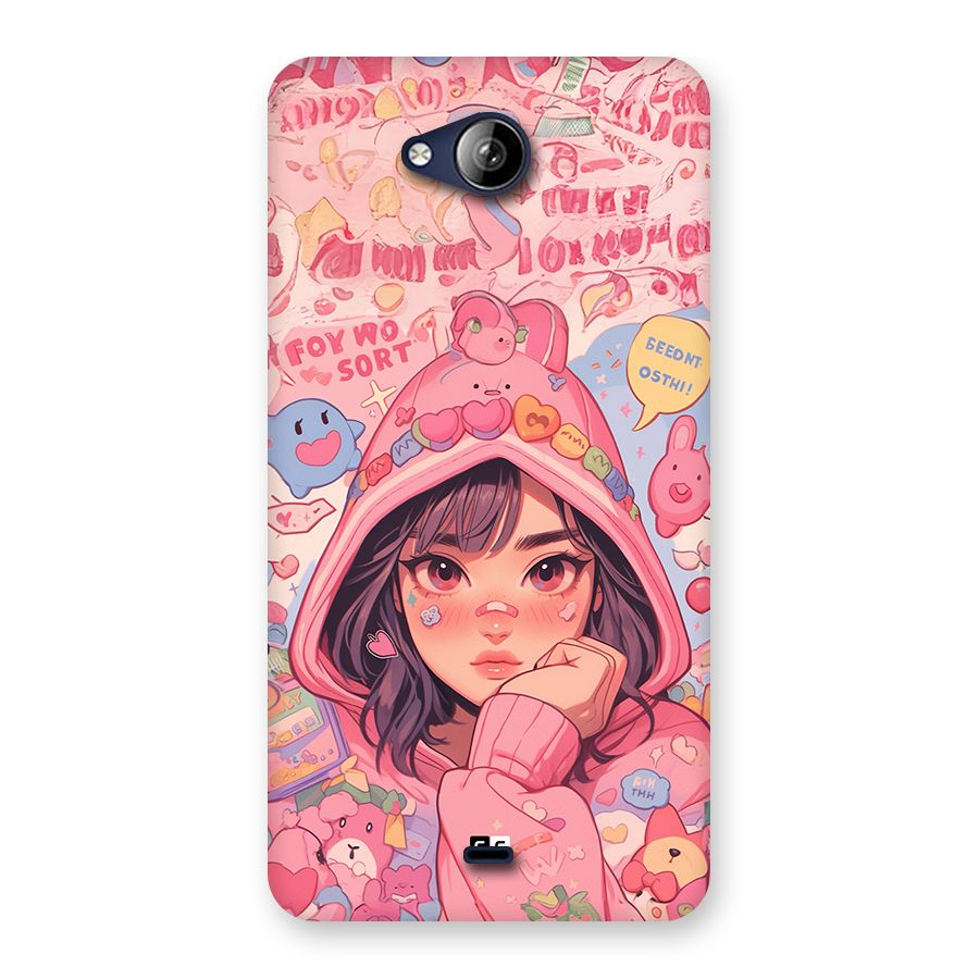 Cute Anime Girl Back Case for Canvas Play Q355