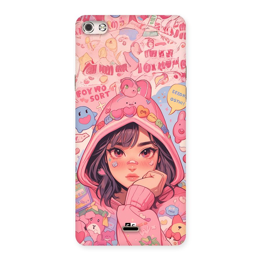 Cute Anime Girl Back Case for Canvas Silver 5