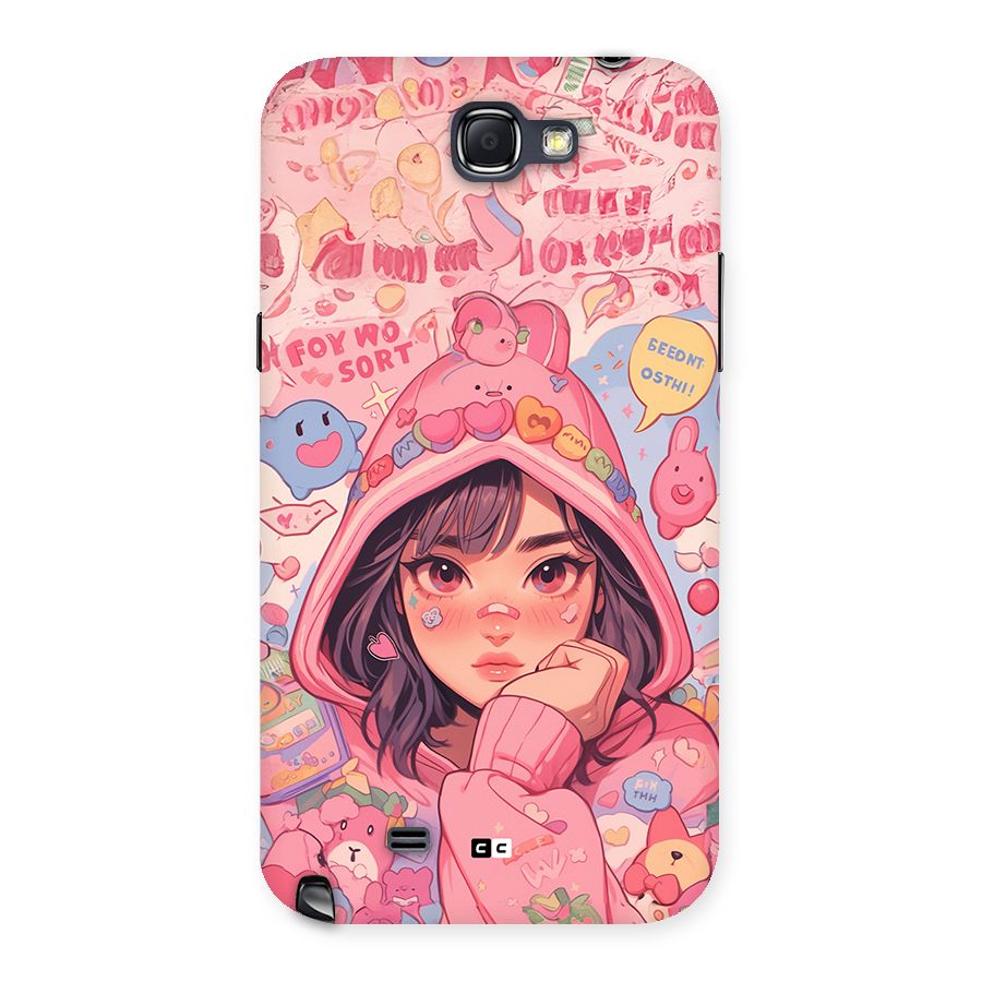 Cute Anime Girl Back Case for Galaxy Note 2