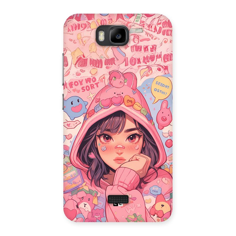 Cute Anime Girl Back Case for Honor Bee