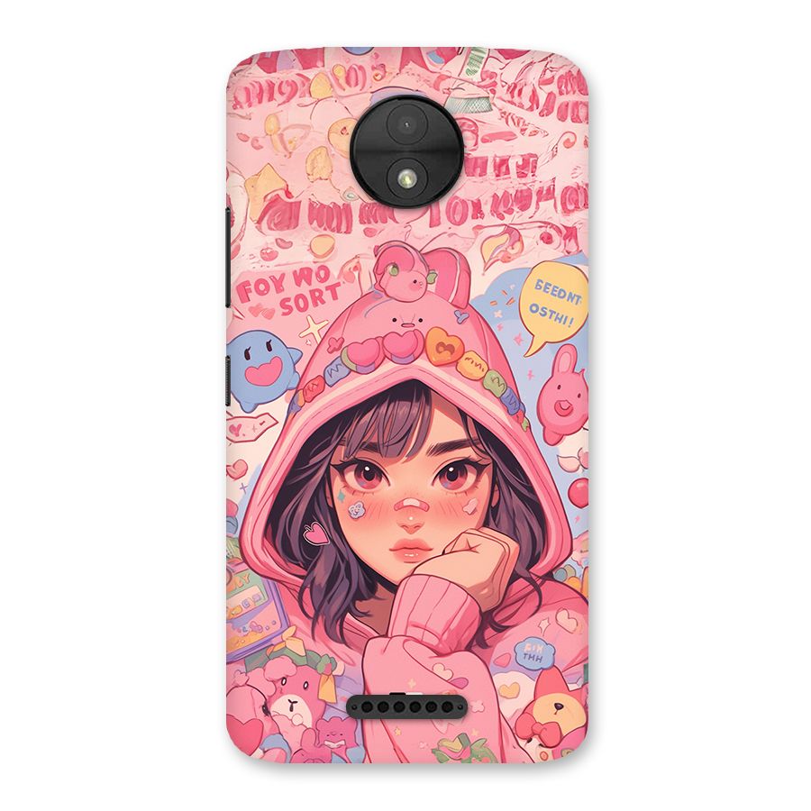 Cute Anime Girl Back Case for Moto C