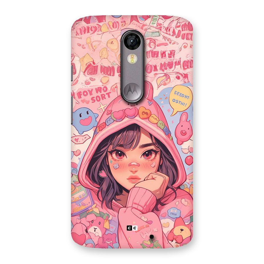 Cute Anime Girl Back Case for Moto X Force