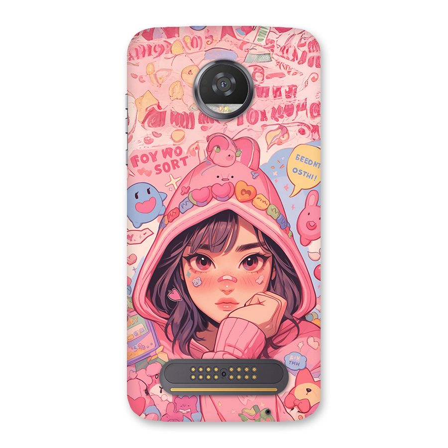 Cute Anime Girl Back Case for Moto Z2 Play
