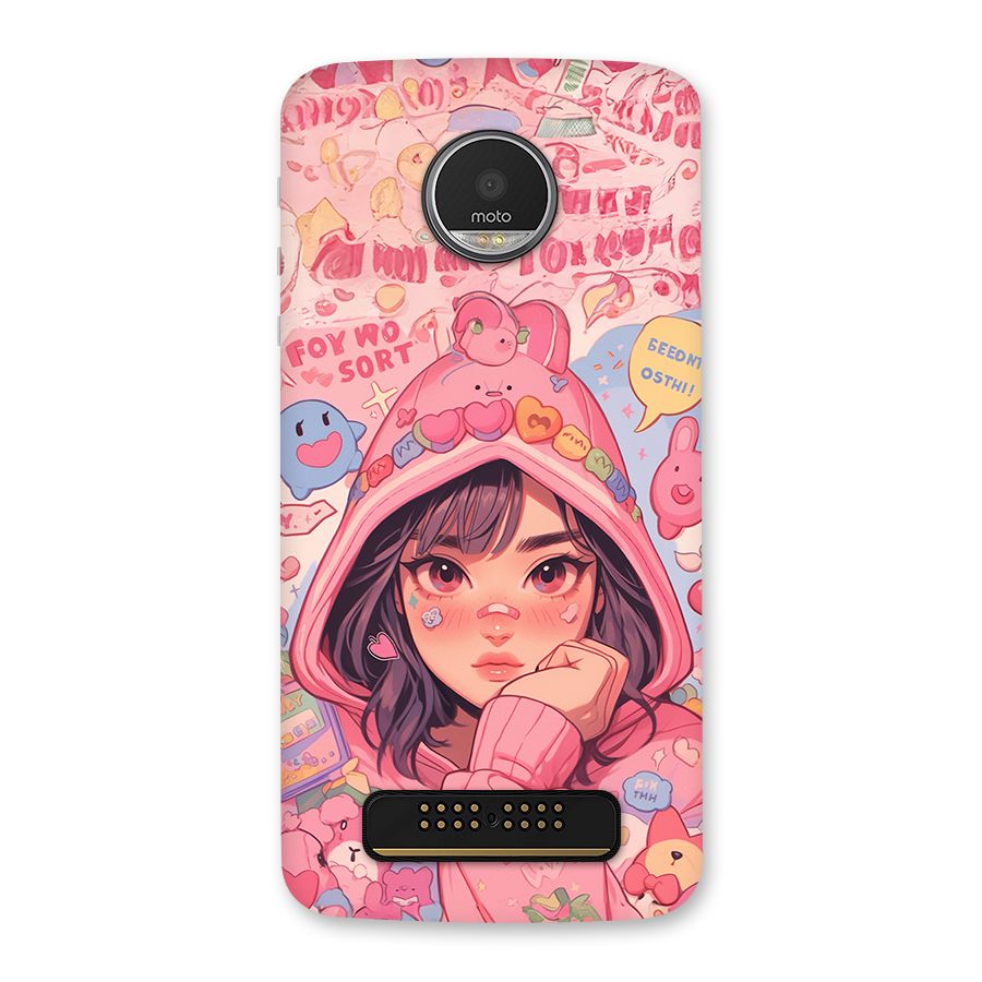 Cute Anime Girl Back Case for Moto Z Play