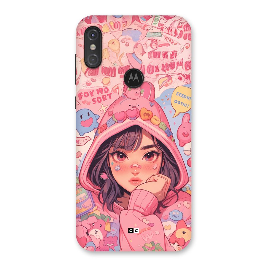 Cute Anime Girl Back Case for Motorola One Power