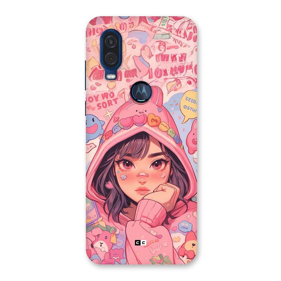 Cute Anime Girl Back Case for Motorola One Vision