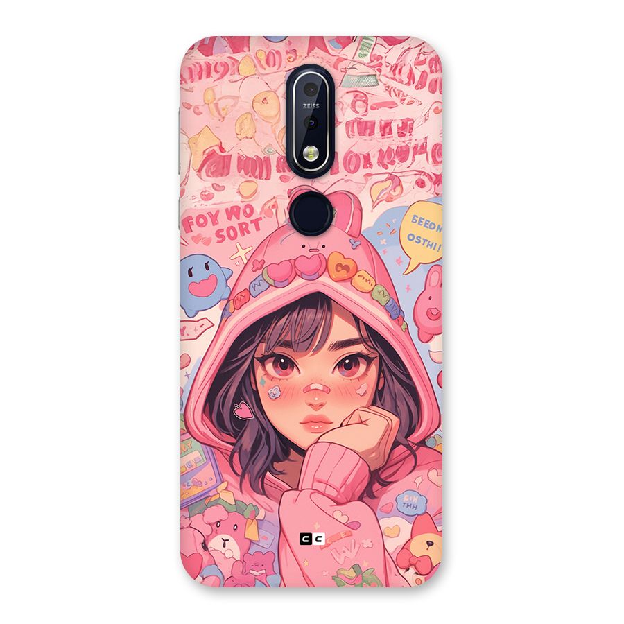 Cute Anime Girl Back Case for Nokia 7.1
