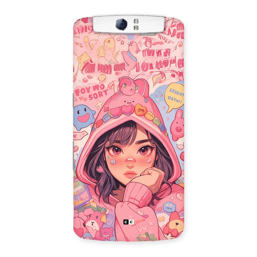 Cute Anime Girl Back Case for Oppo N1