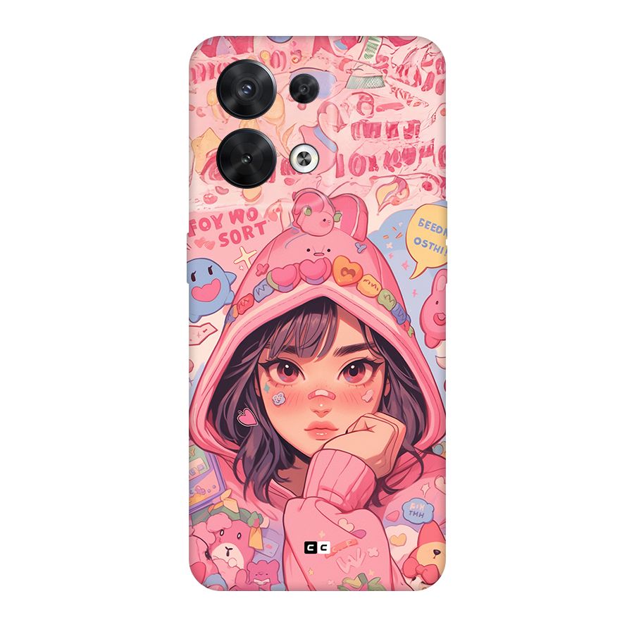 Cute Anime Girl Back Case for Oppo Reno8 5G