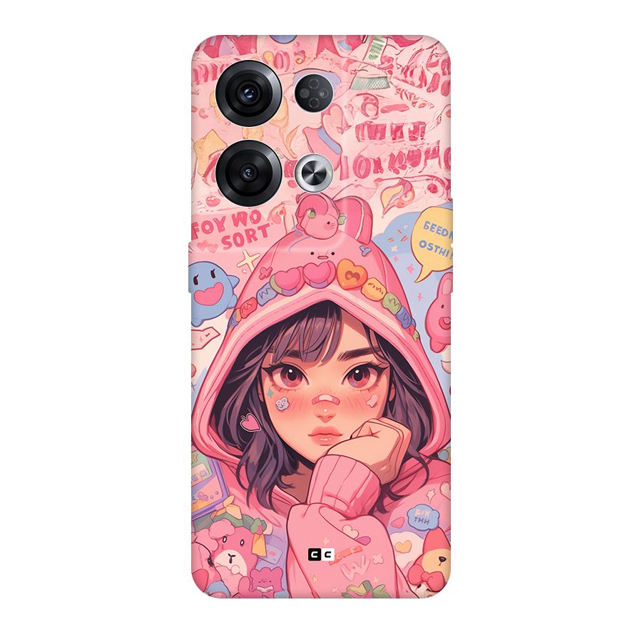 Cute Anime Girl Back Case for Oppo Reno8 Pro 5G