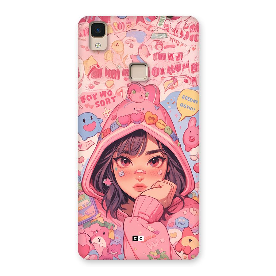 Cute Anime Girl Back Case for V3 Max