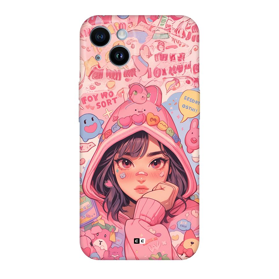 Cute Anime Girl Back Case for iPhone 14
