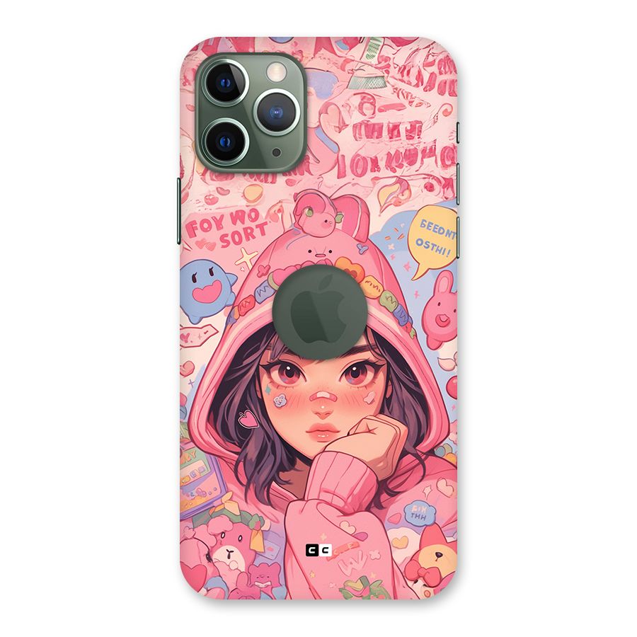 Cute Anime Girl Back Case for iPhone 11 Pro Logo Cut