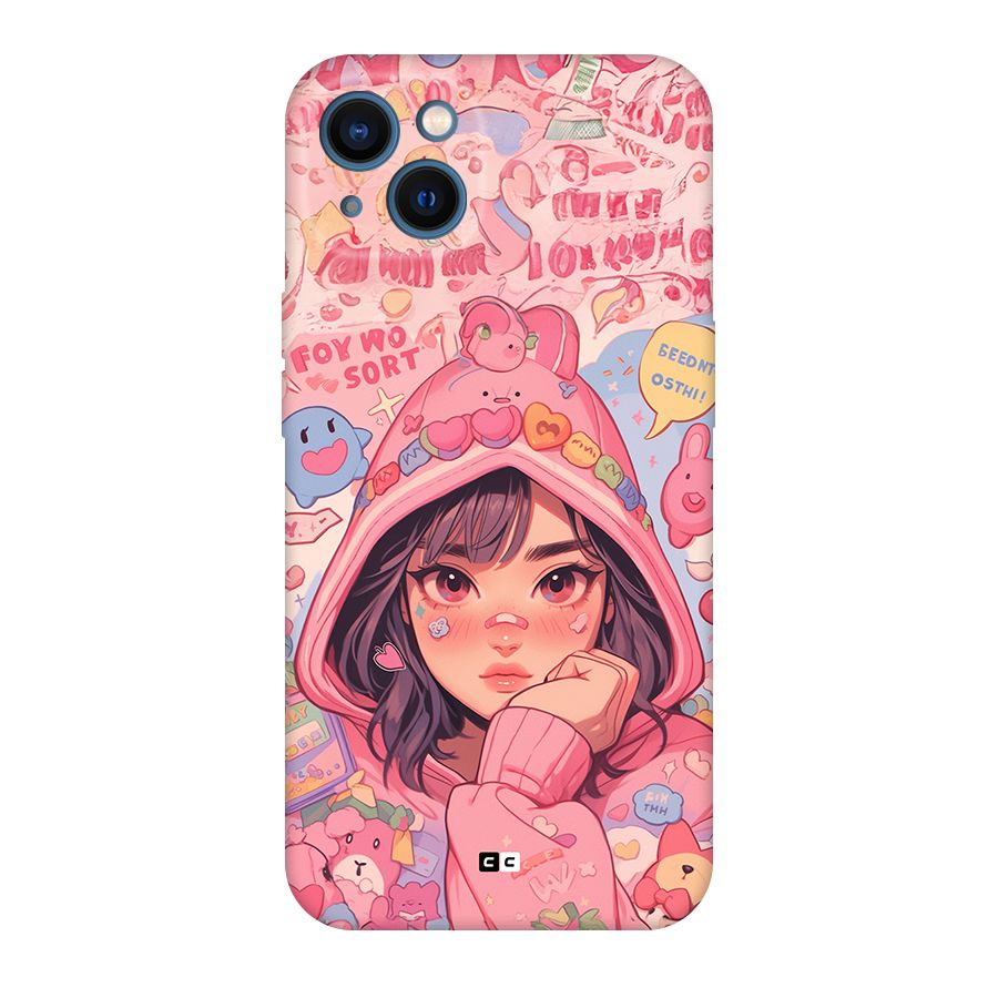 Cute Anime Girl Back Case for iPhone 13