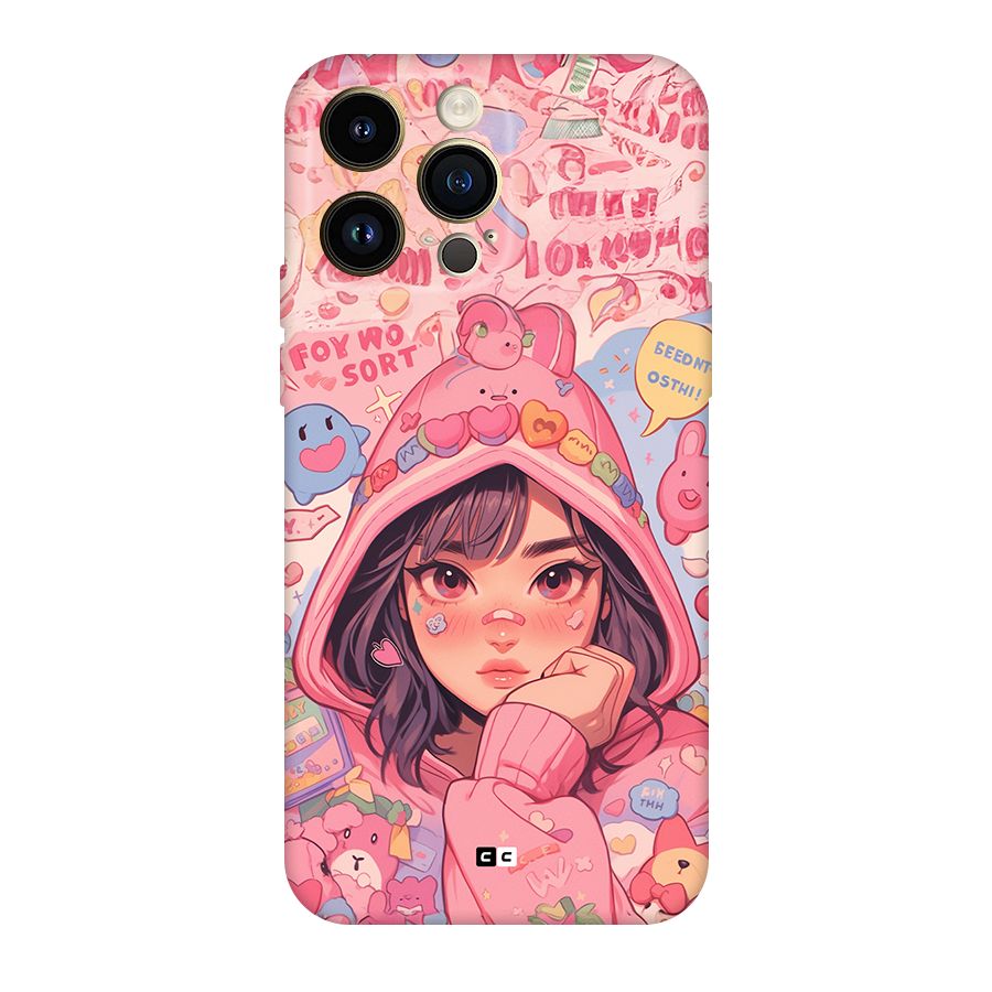 Cute Anime Girl Back Case for iPhone 14 Pro Max