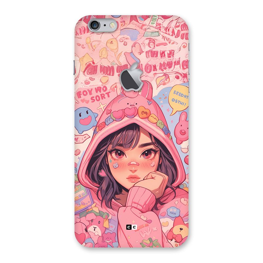 Cute Anime Girl Back Case for iPhone 6 Plus 6S Plus Logo Cut