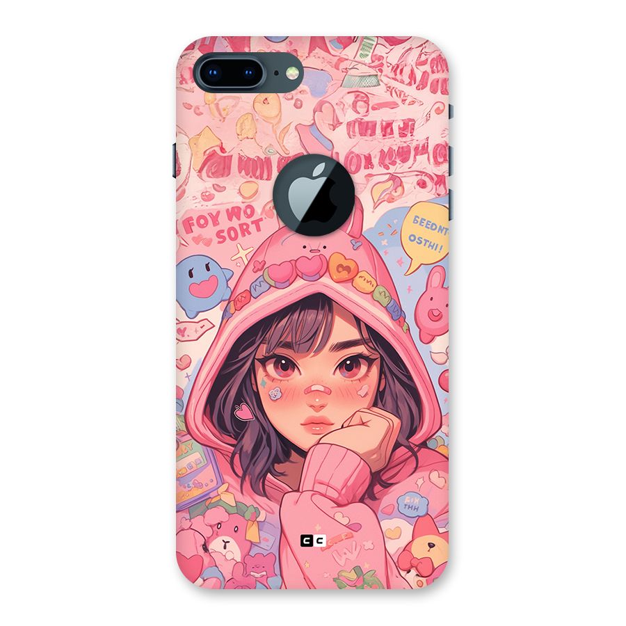 Cute Anime Girl Back Case for iPhone 7 Plus Logo Cut