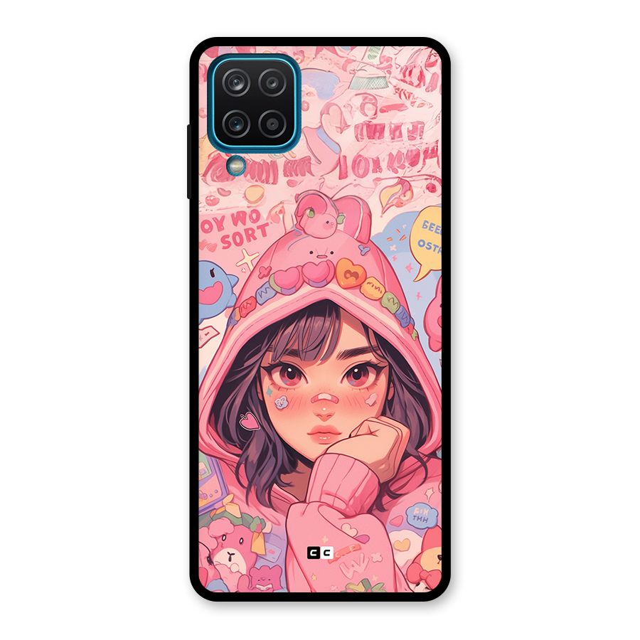 Cute Anime Girl Glass Back Case for Galaxy A12