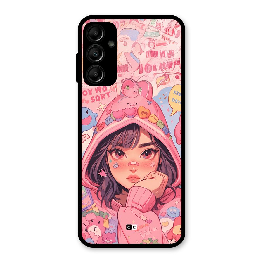 Cute Anime Girl Glass Back Case for Galaxy A14 5G