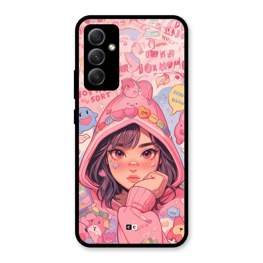Cute Anime Girl Glass Back Case for Galaxy A34