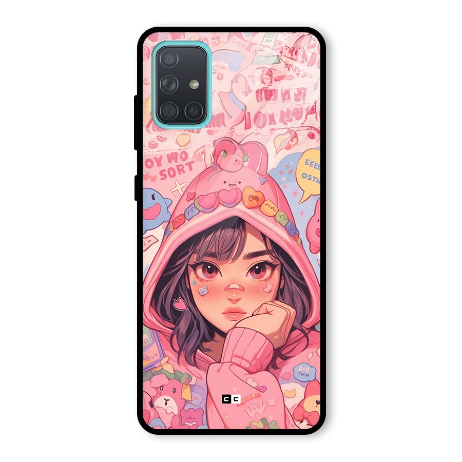 Cute Anime Girl Glass Back Case for Galaxy A71