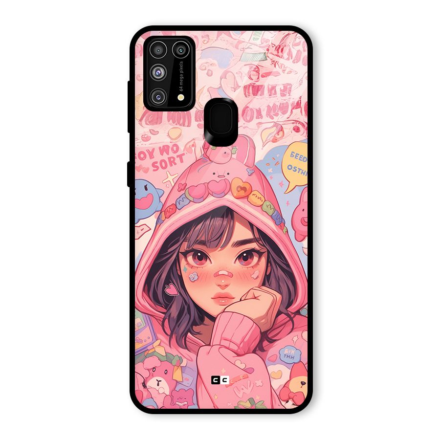 Cute Anime Girl Glass Back Case for Galaxy F41