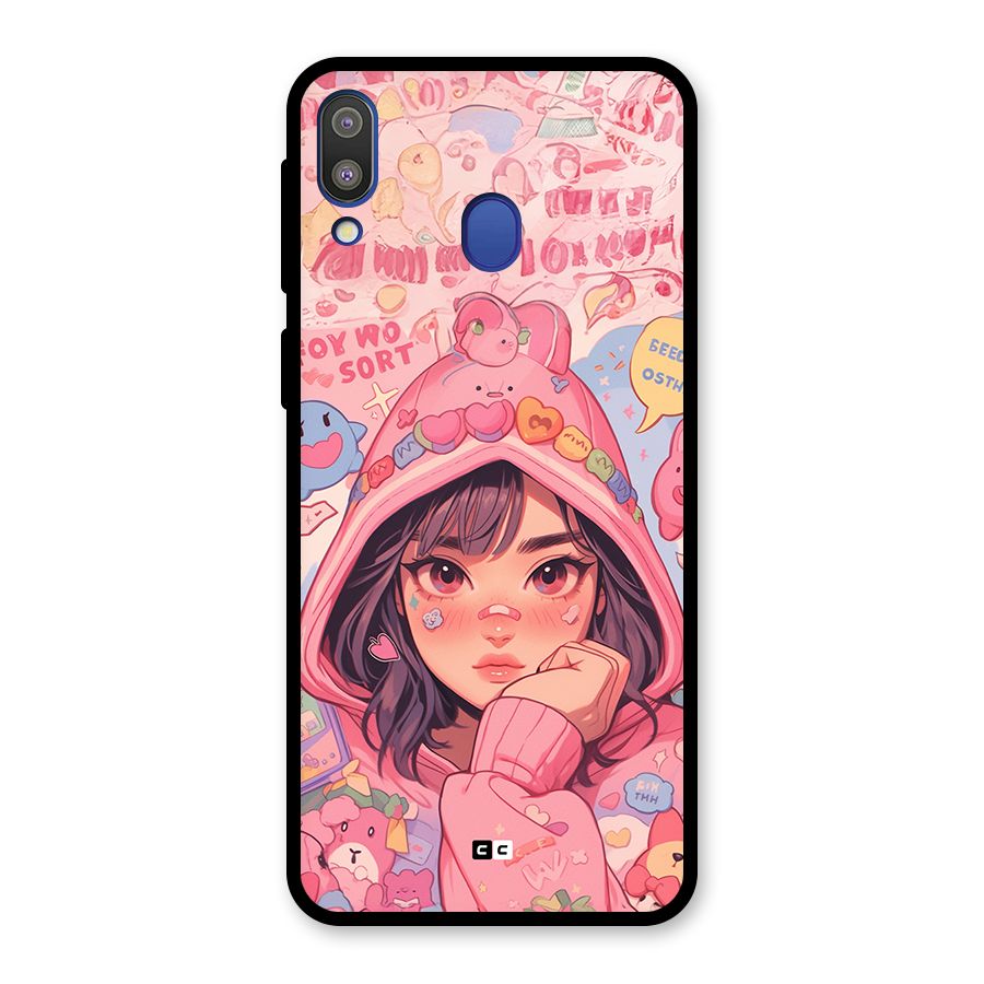 Cute Anime Girl Glass Back Case for Galaxy M20