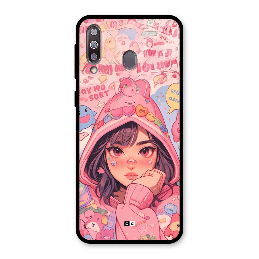 Cute Anime Girl Glass Back Case for Galaxy M30