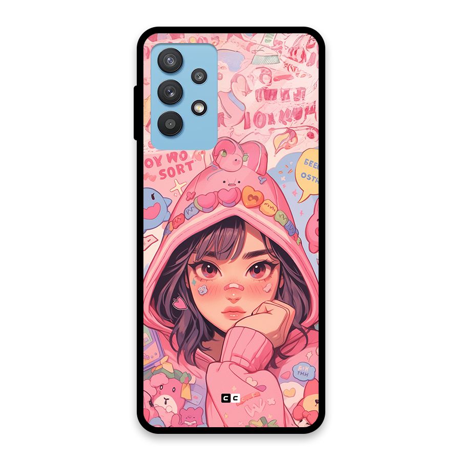 Cute Anime Girl Glass Back Case for Galaxy M32 5G