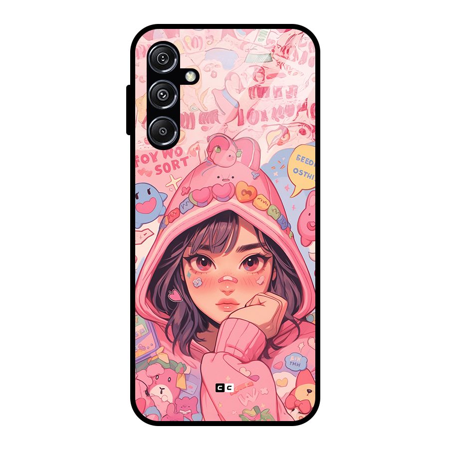 Cute Anime Girl Glass Back Case for Galaxy M34 5G