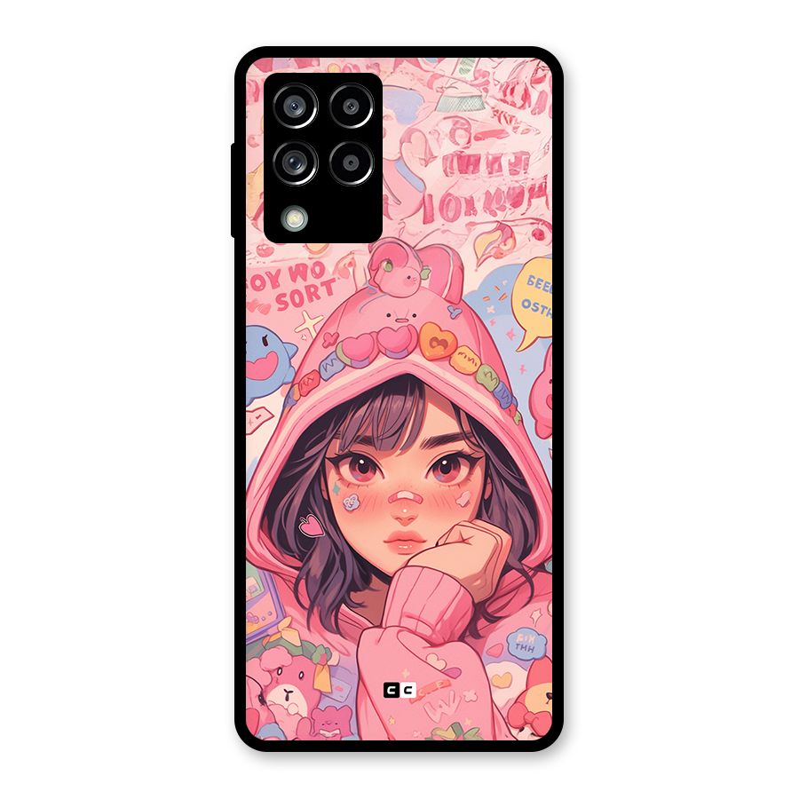 Cute Anime Girl Glass Back Case for Galaxy M53 5G