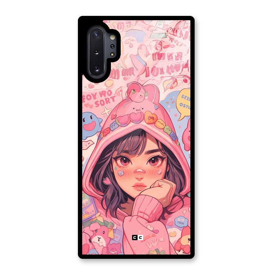Cute Anime Girl Glass Back Case for Galaxy Note 10 Plus