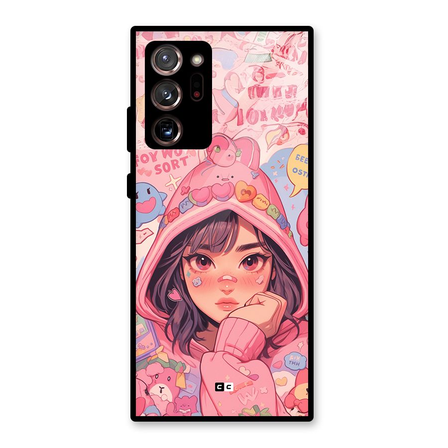 Cute Anime Girl Glass Back Case for Galaxy Note 20 Ultra