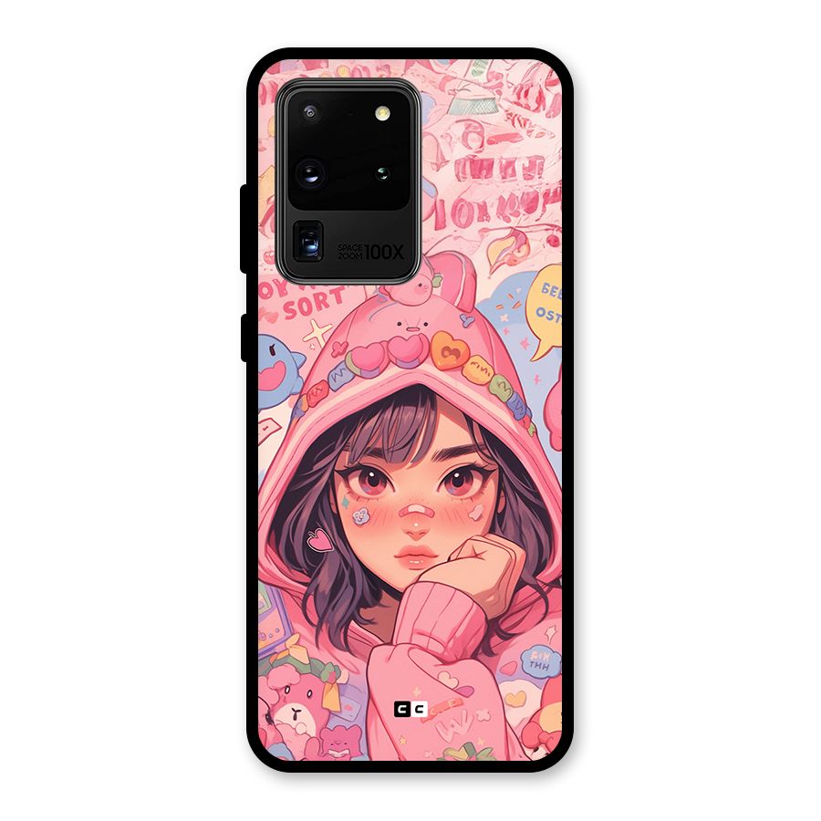 Cute Anime Girl Glass Back Case for Galaxy S20 Ultra