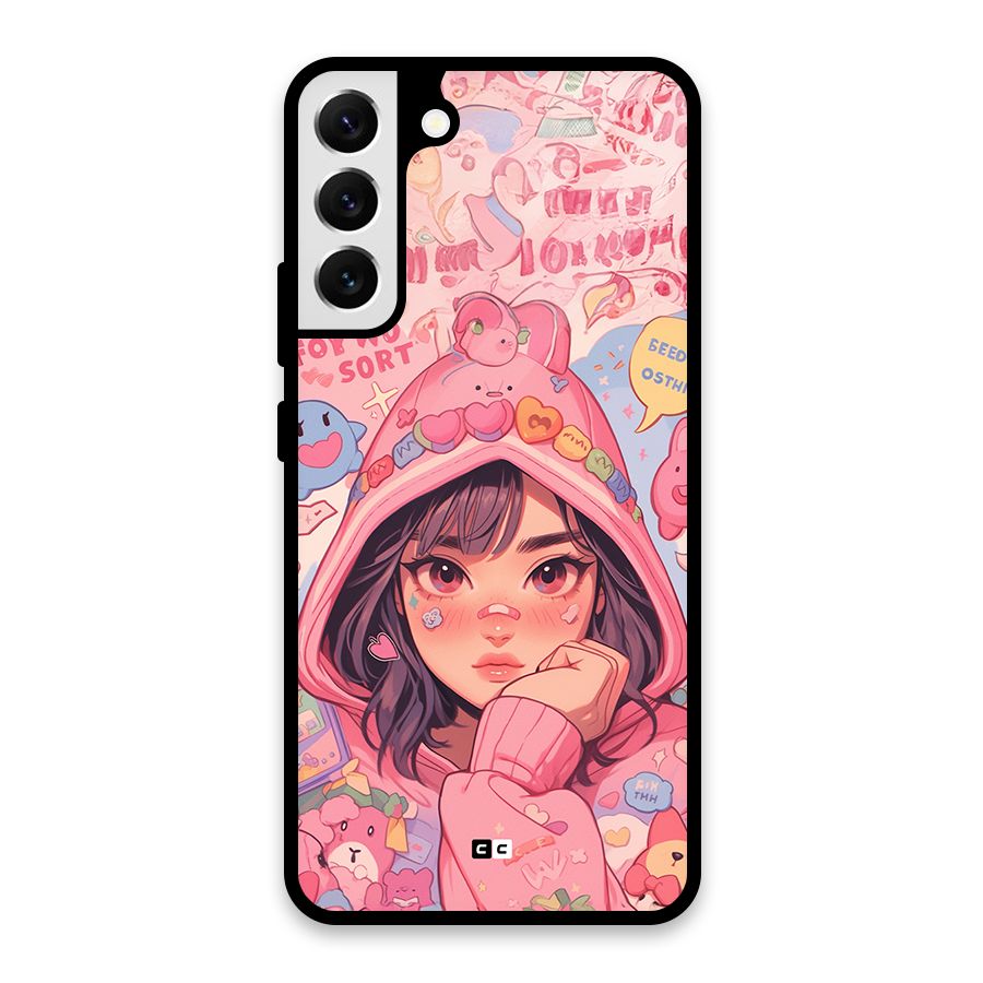 Cute Anime Girl Glass Back Case for Galaxy S22 Plus 5G