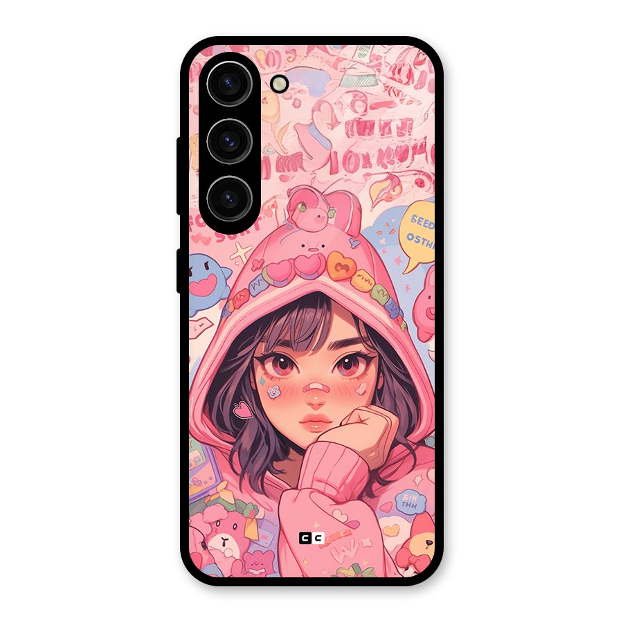 Cute Anime Girl Glass Back Case for Galaxy S23