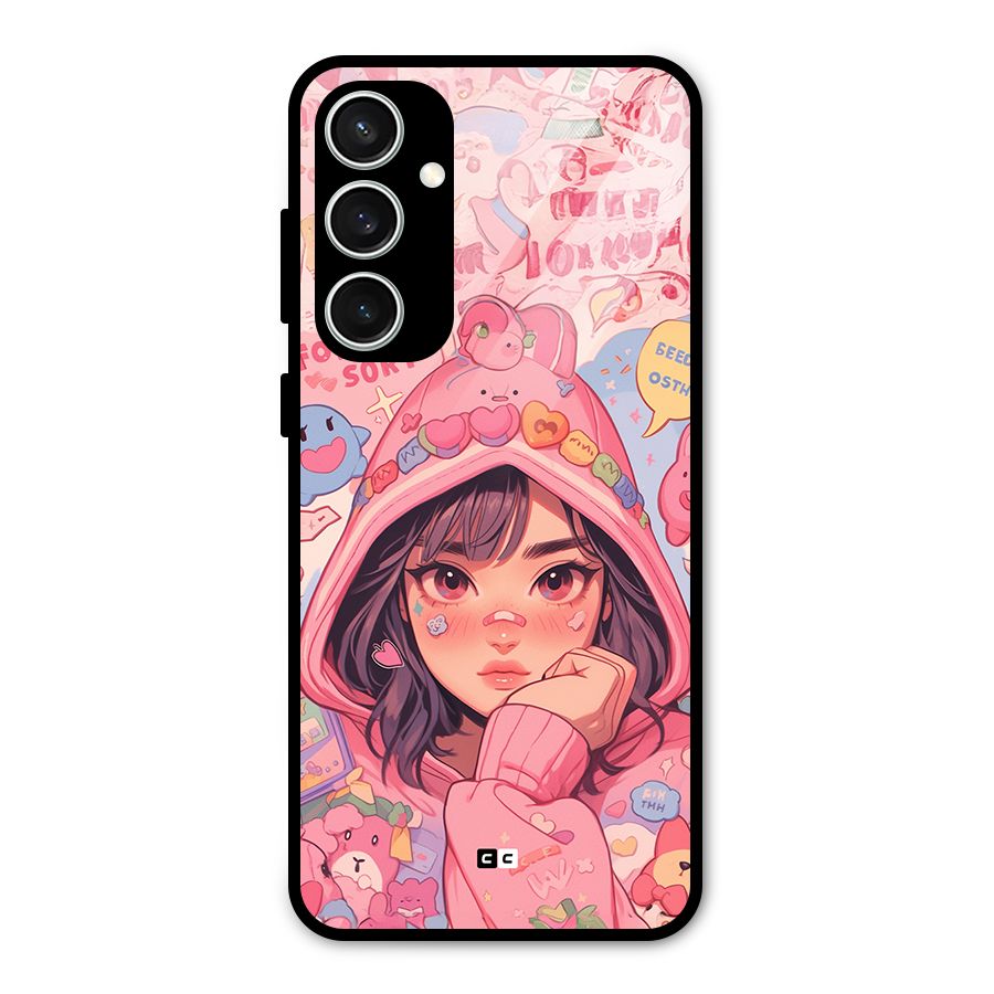 Cute Anime Girl Glass Back Case for Galaxy S23 FE