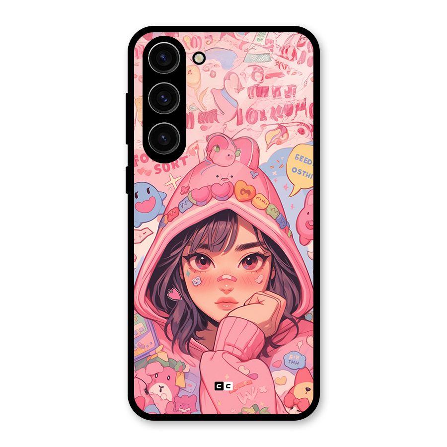 Cute Anime Girl Glass Back Case for Galaxy S23 Plus